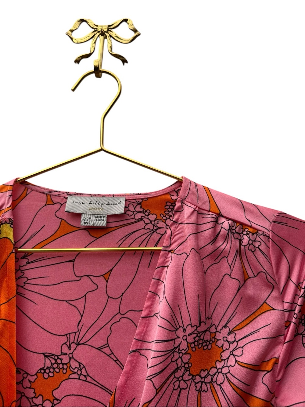 NEVER FULLY DRESSED Iris Zsa Zsa Dress Pink And Orange 4 - Picture 6 of 10